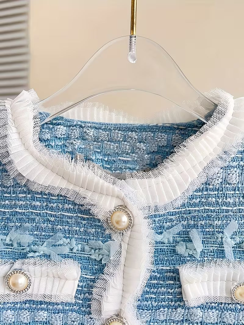 Conjunto de 2 piezas moderno: chaqueta y pantalón vaquero.