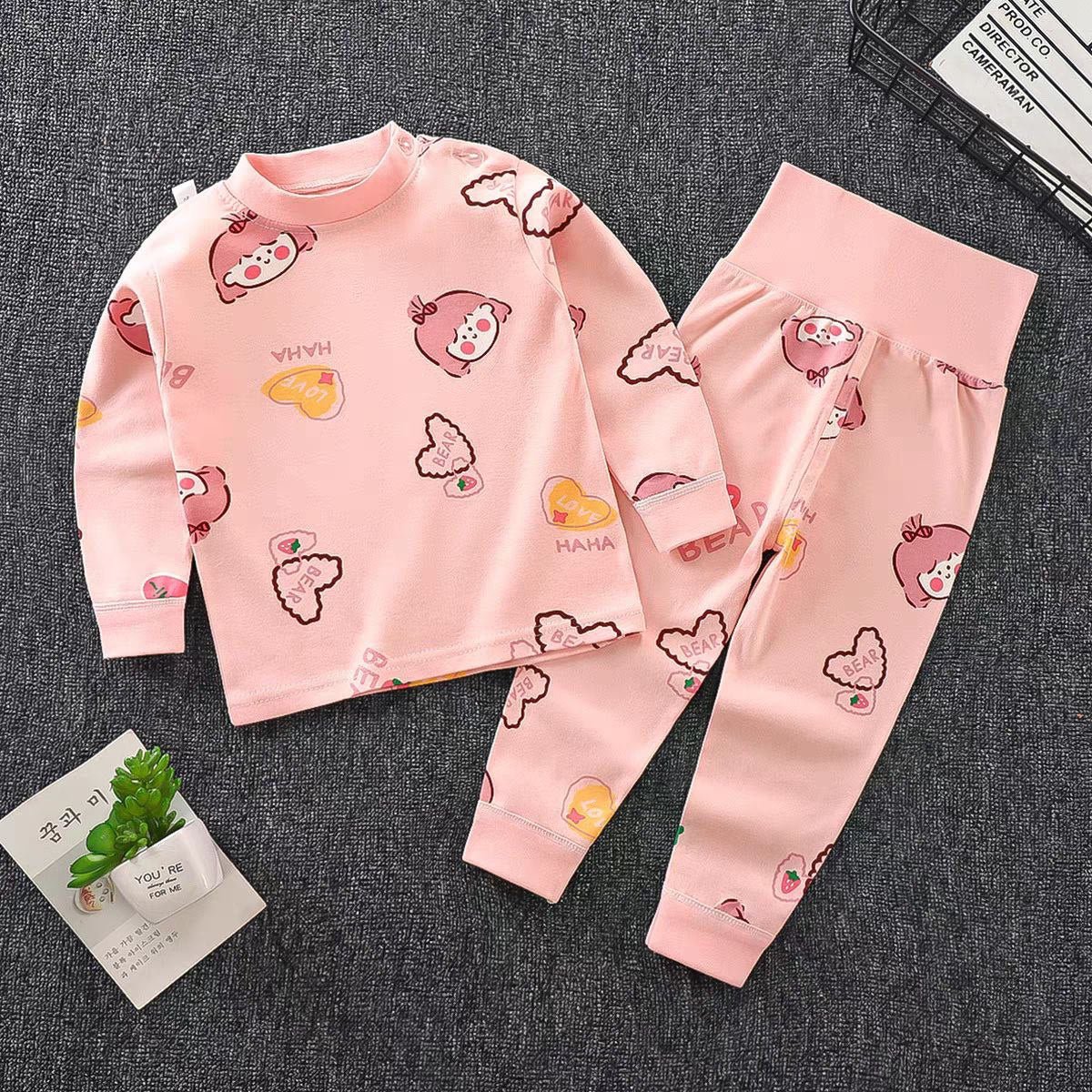 Conjuntos de pijama de algodón con dibujos animados – estilo otoñal para niños