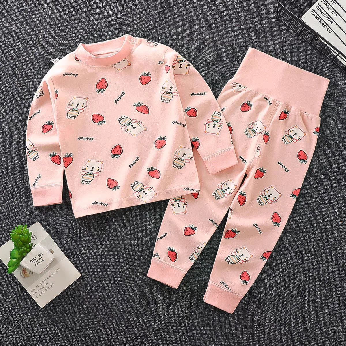 Conjuntos de pijama de algodón con dibujos animados – estilo otoñal para niños