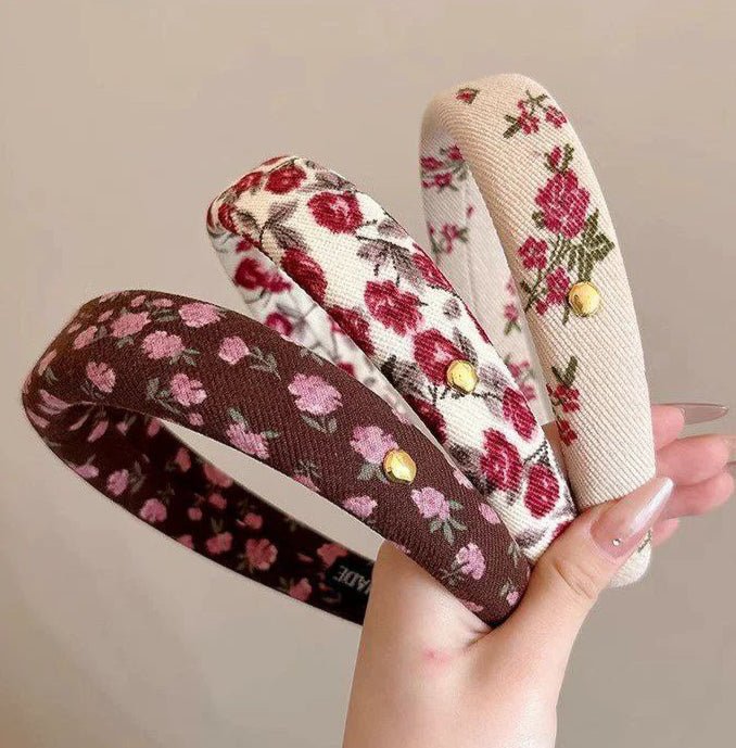 Diademas para niñas con estampados florales elegantes