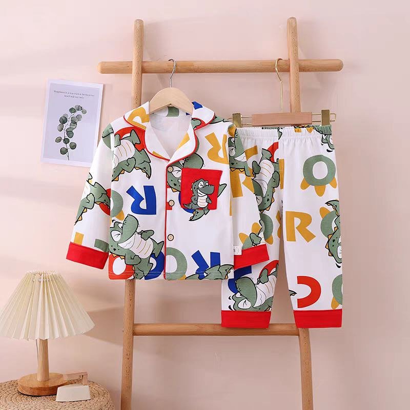 Pijamas infantiles de algodón ligero con estampados de dibujos animados