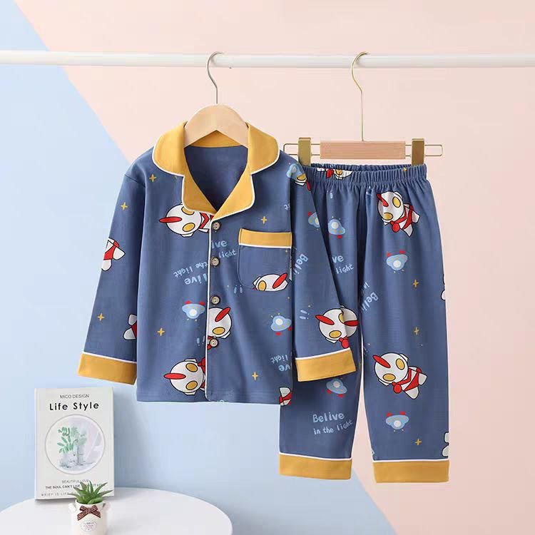 Pijamas infantiles de algodón ligero con estampados de dibujos animados