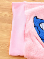 Pijama de 2 piezas con bordado de dibujos animados, cálido para invierno