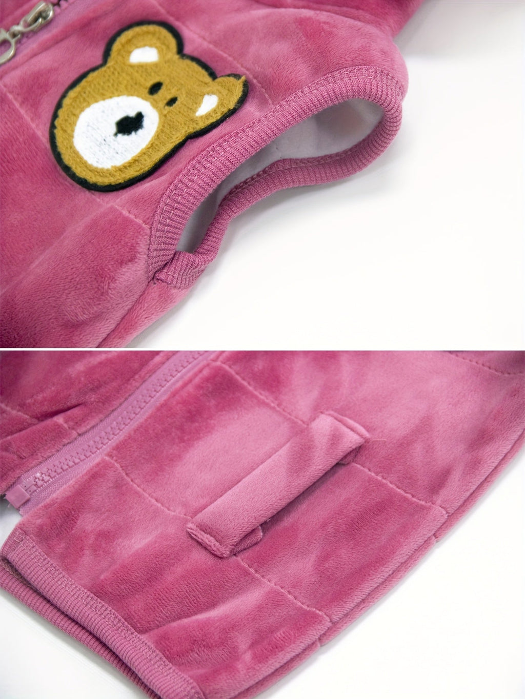 Conjunto infantil de 3 piezas con bordado de osito cálido para invierno