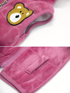 Conjunto infantil de 3 piezas con bordado de osito cálido para invierno