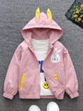 Chaqueta infantil rosa con estampado de conejito adorable