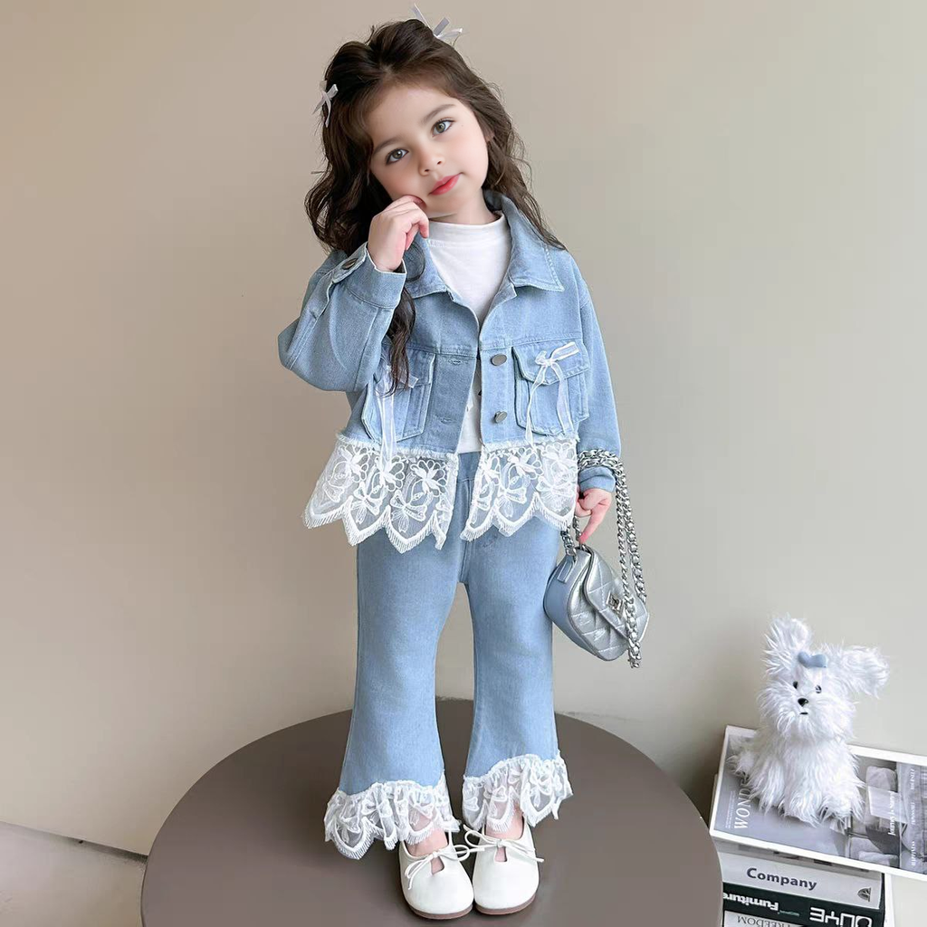 Conjunto de 2 piezas: chaqueta de mezclilla y pantalón vaquero.