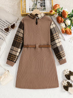 Vestido para niña de tejido de lana suave, ideal para el invierno.