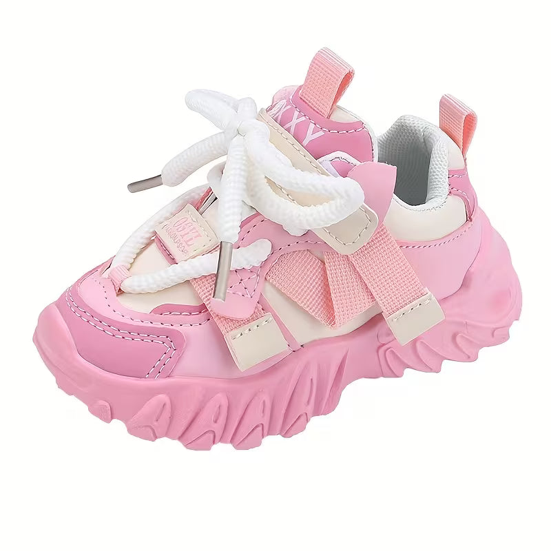 حذاء وردي بتصميم رياضي عصري للبنات