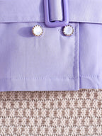 Conjunto infantil de 3 piezas en color lila claro: blusa de mangas transparentes y pantalón ancho 💜✨