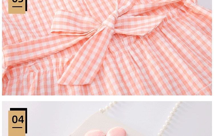 فستان  بزهور وياقة عريضة وحقيبة صغيرة  تصميم صيفي  للبنات