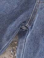 Conjunto de dos piezas: blusa bordada y jeans para un look encantador para tu niña