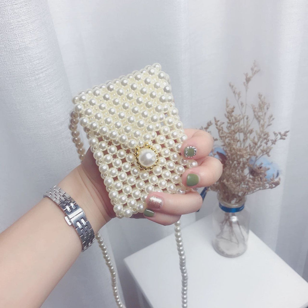 Bolso de hombro perlado para niñas con cierre elegante – Estilo moderno y sofisticado