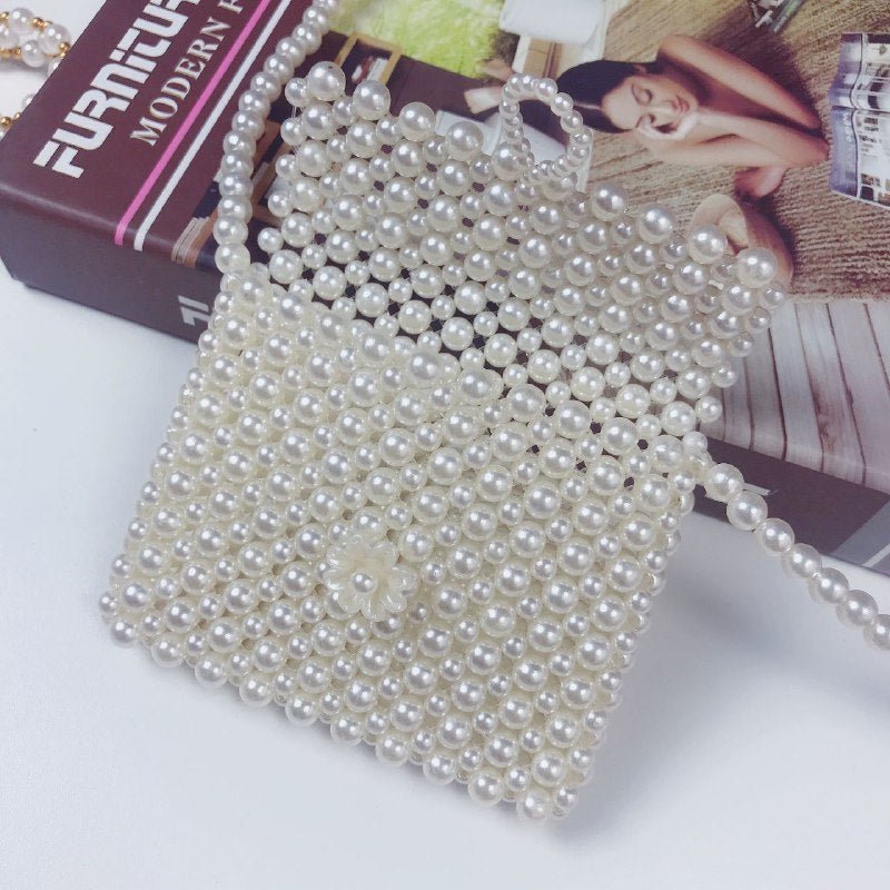 Bolso de hombro perlado para niñas con cierre elegante – Estilo moderno y sofisticado