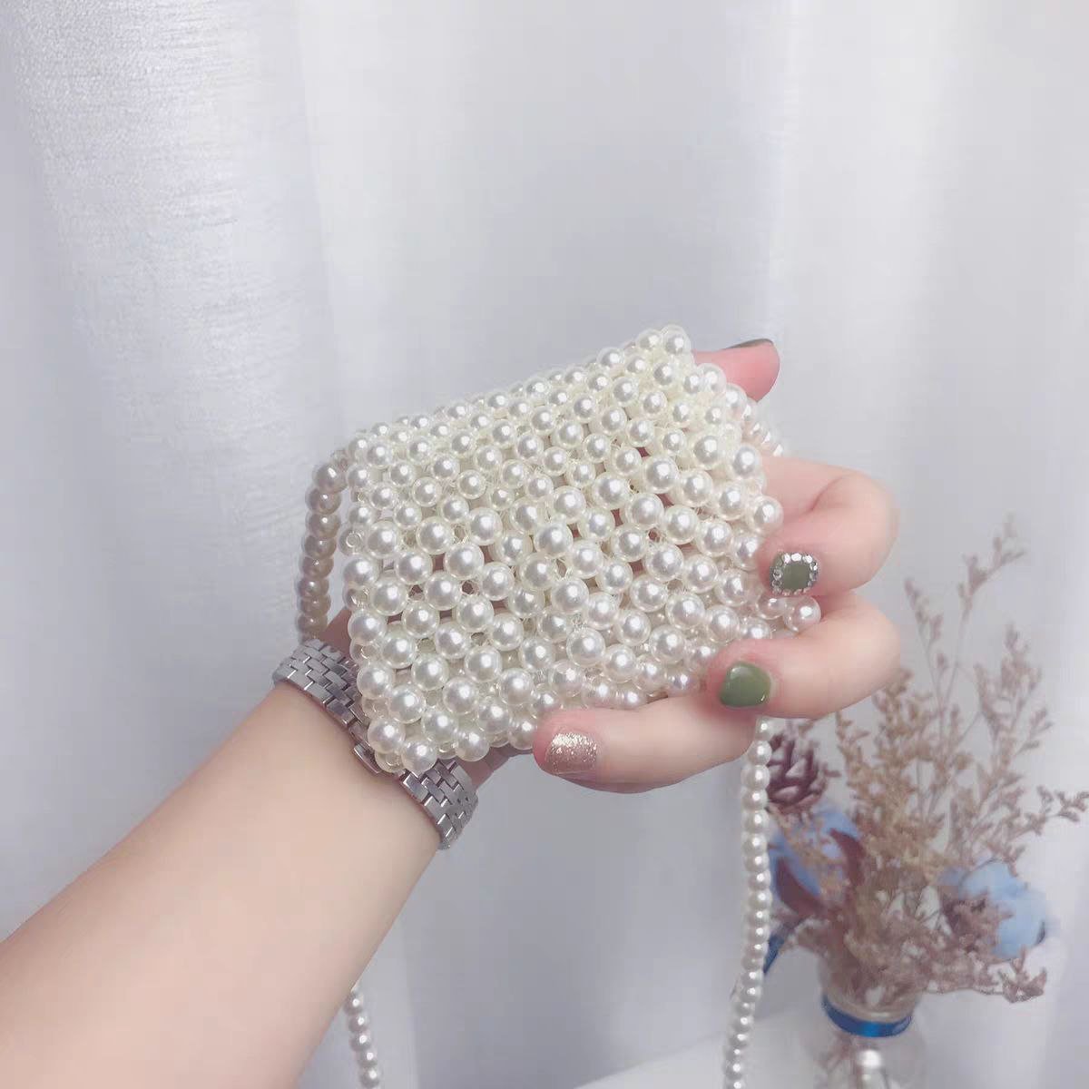 Bolso de hombro perlado para niñas con cierre elegante – Estilo moderno y sofisticado