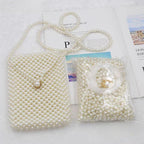 Bolso de hombro perlado para niñas con cierre elegante – Estilo moderno y sofisticado