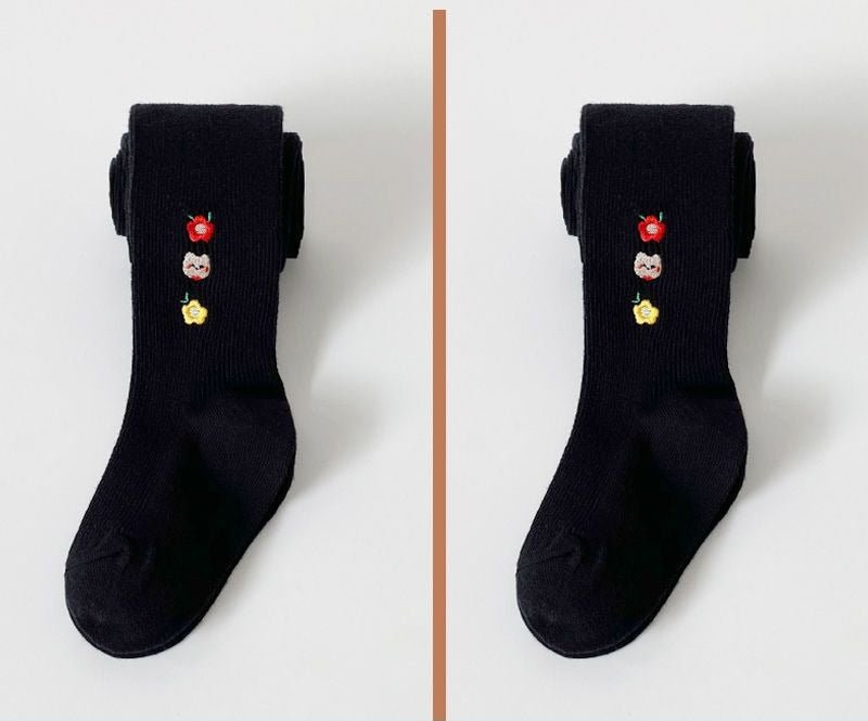 Calcetines de algodón para niñas decorados con flores