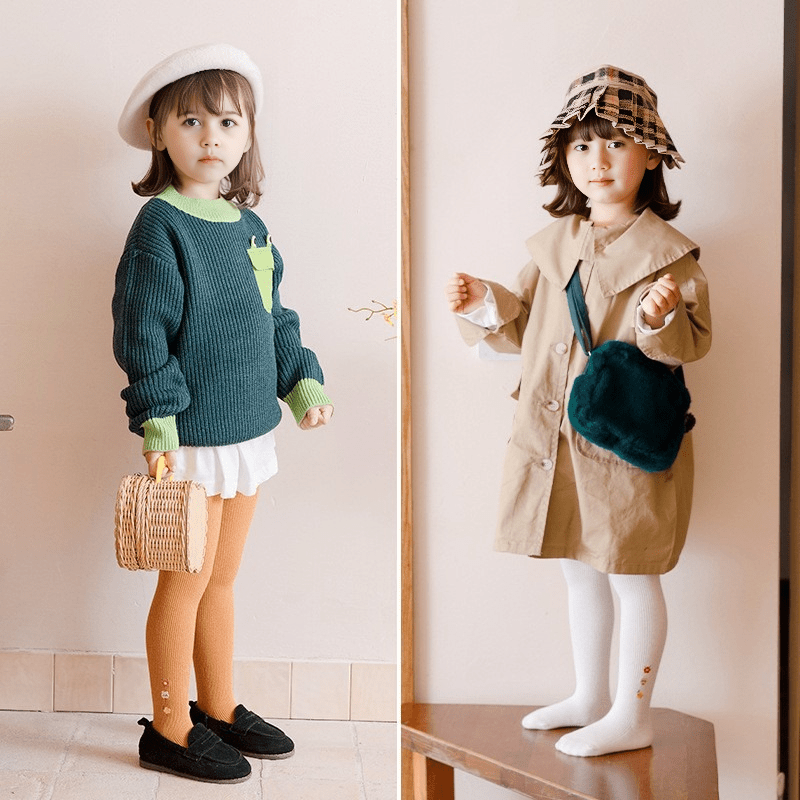 Calcetines de algodón para niñas decorados con flores