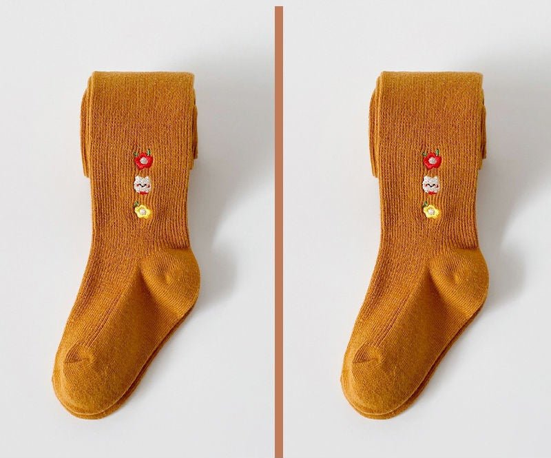 Calcetines de algodón para niñas decorados con flores