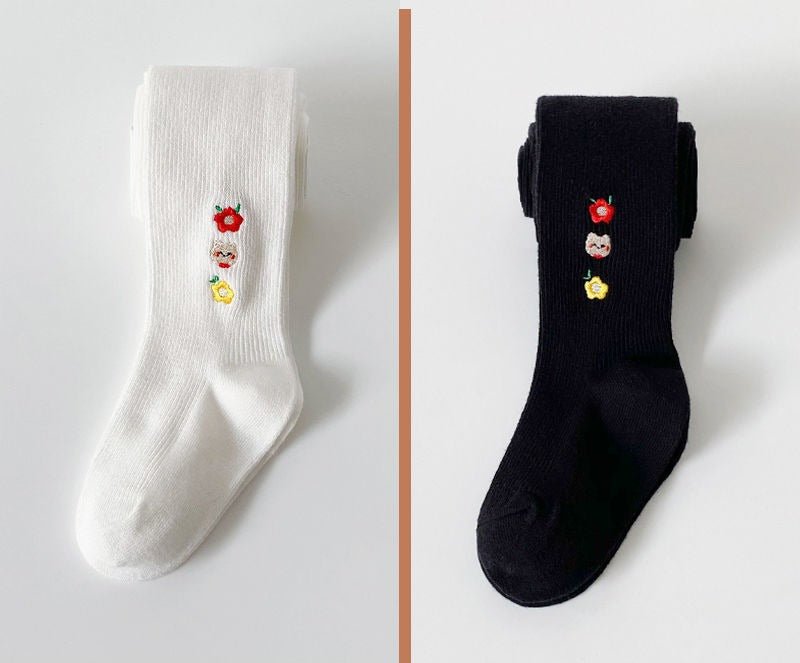 Calcetines de algodón para niñas decorados con flores