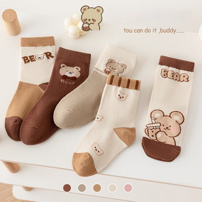 Calcetines de algodón con diseño de osito