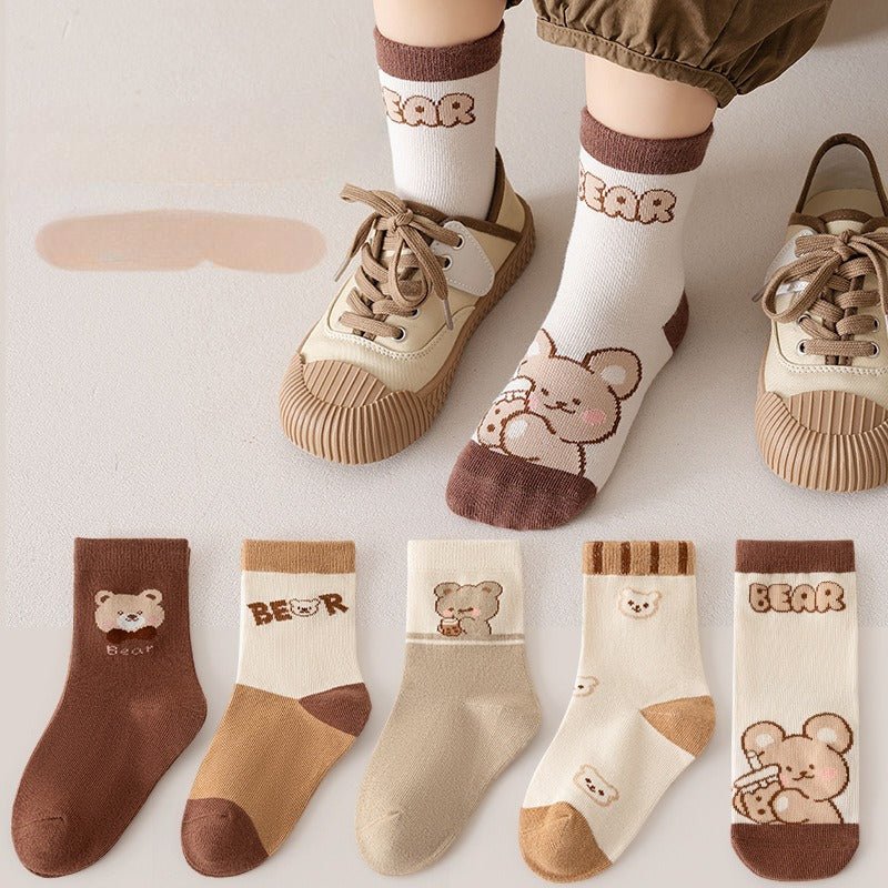 Calcetines de algodón con diseño de osito