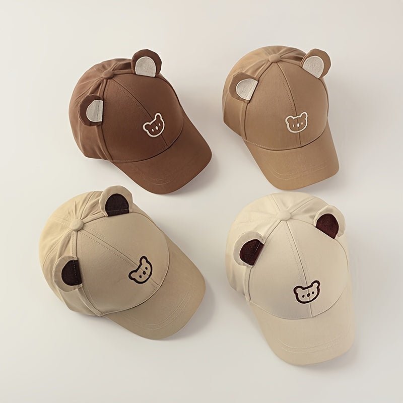 Gorra infantil con orejas de oso bordadas – Diseño divertido y caricaturesco