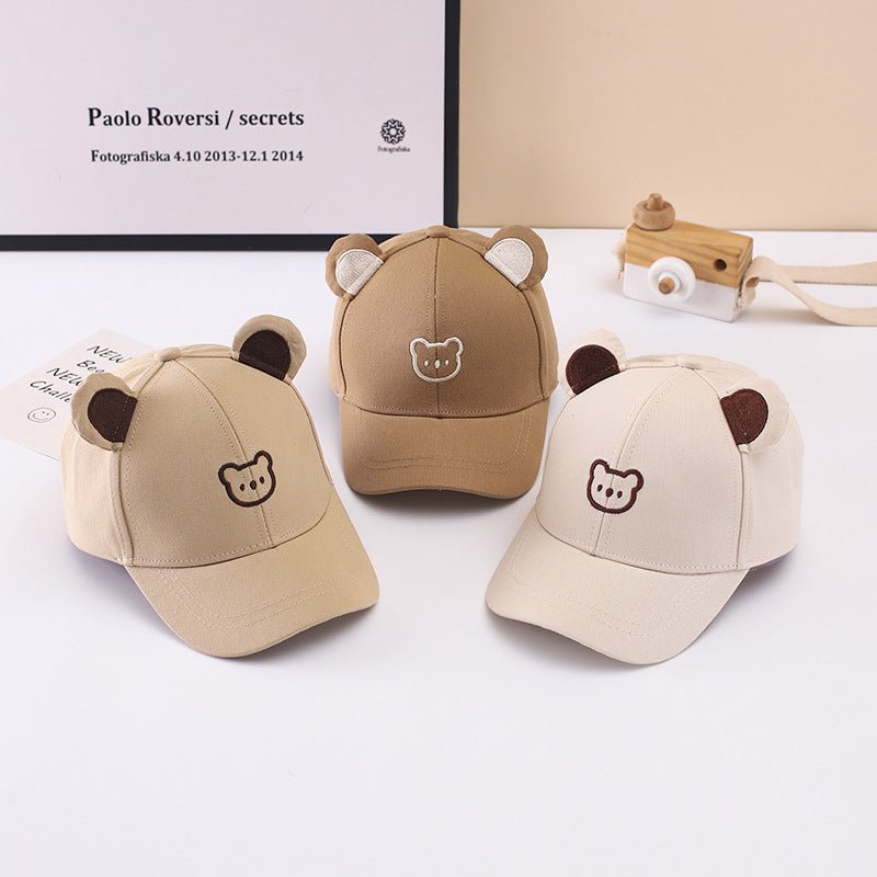 Gorra infantil con orejas de oso bordadas – Diseño divertido y caricaturesco