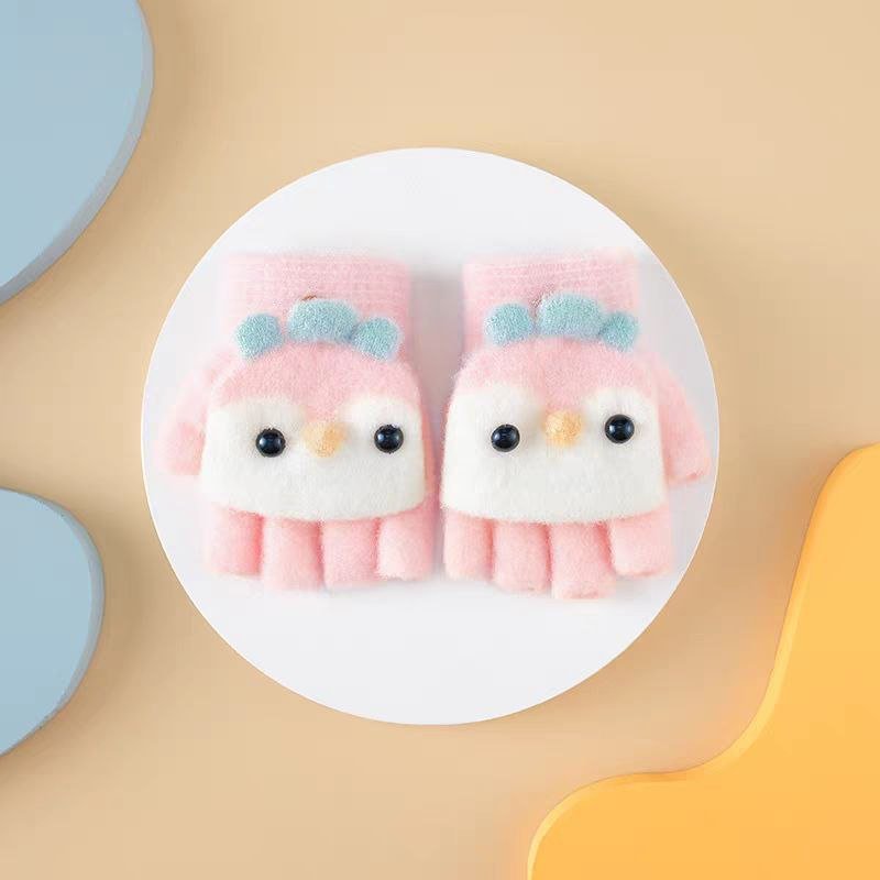 Guantes de invierno para niños con diseño de pingüino de dibujos animados (2 a 5 años)
