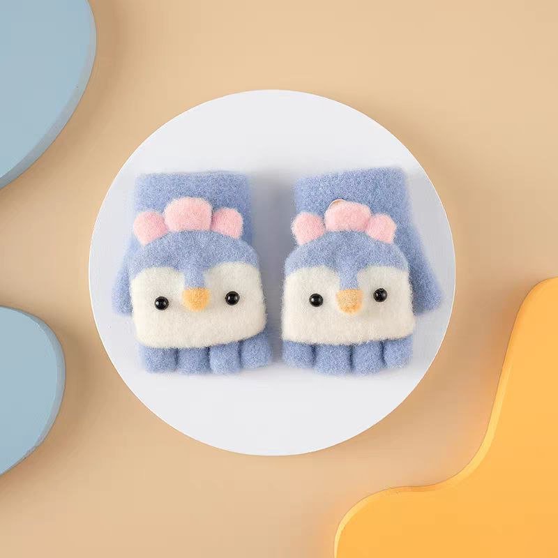 Guantes de invierno para niños con diseño de pingüino de dibujos animados (2 a 5 años)