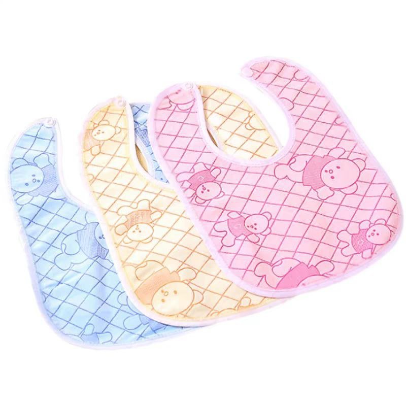 Baberos infantiles con estampados de dibujos animados – Diseño veraniego unisex