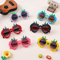 Gafas de sol para niños pequeños: diseño de fresa multicolor, estilo frutas