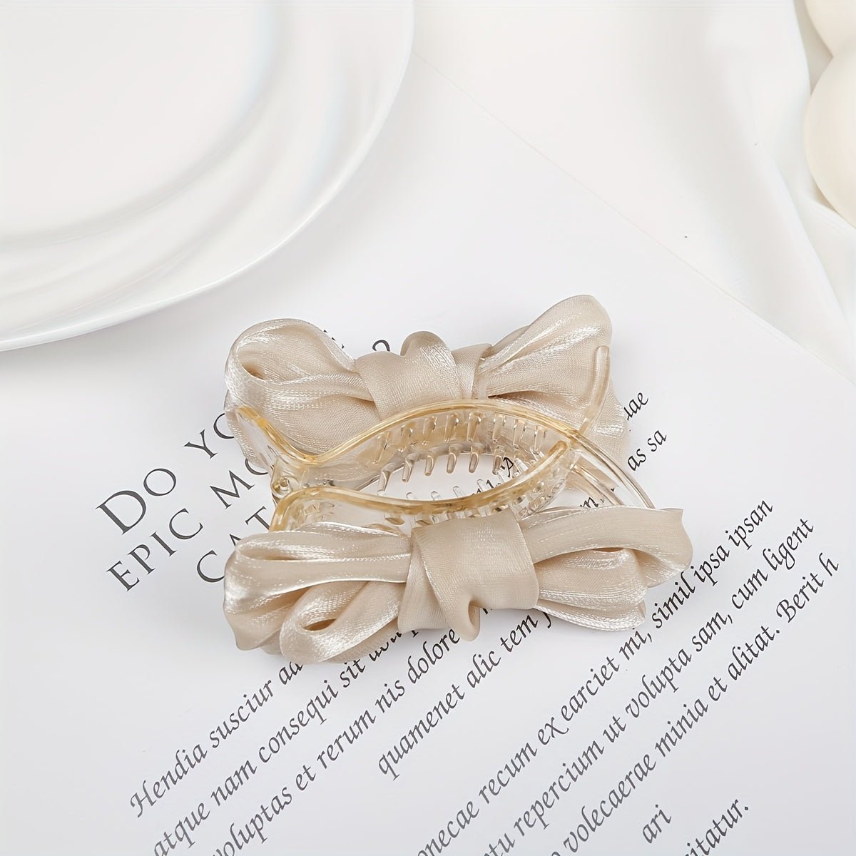 Pinzas de pelo de seda en forma de lazo – Diseño elegante para niñas