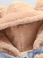 Conjunto infantil de 3 piezas con bordado de osito cálido para invierno