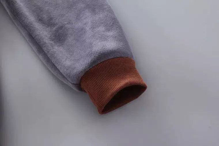 Conjunto infantil de 3 piezas con bordado de osito cálido para invierno