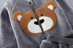 Conjunto infantil de 3 piezas con bordado de osito cálido para invierno