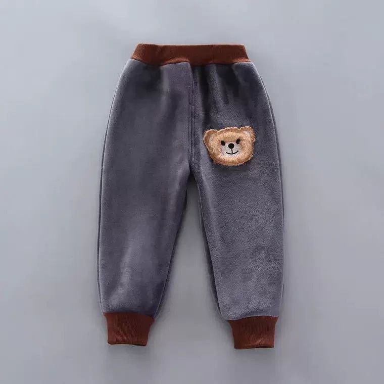 Conjunto infantil de 3 piezas con bordado de osito cálido para invierno