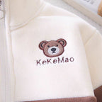 Conjunto de 2 piezas con bordado de osito, cálido de invierno para niños