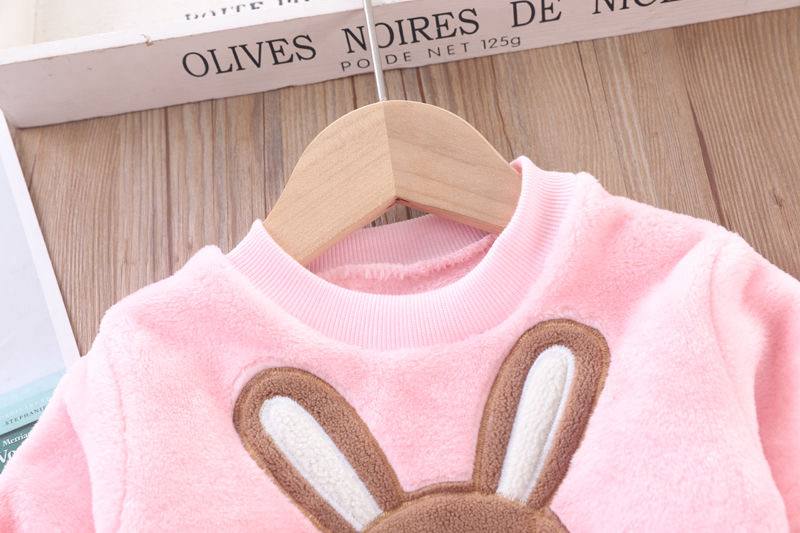 Conjunto infantil de invierno de 2 piezas, suave con diseño de osito