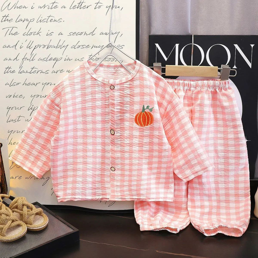 طقم النوم خفيف من قطعتين قطني كارو للاطفال صيفي