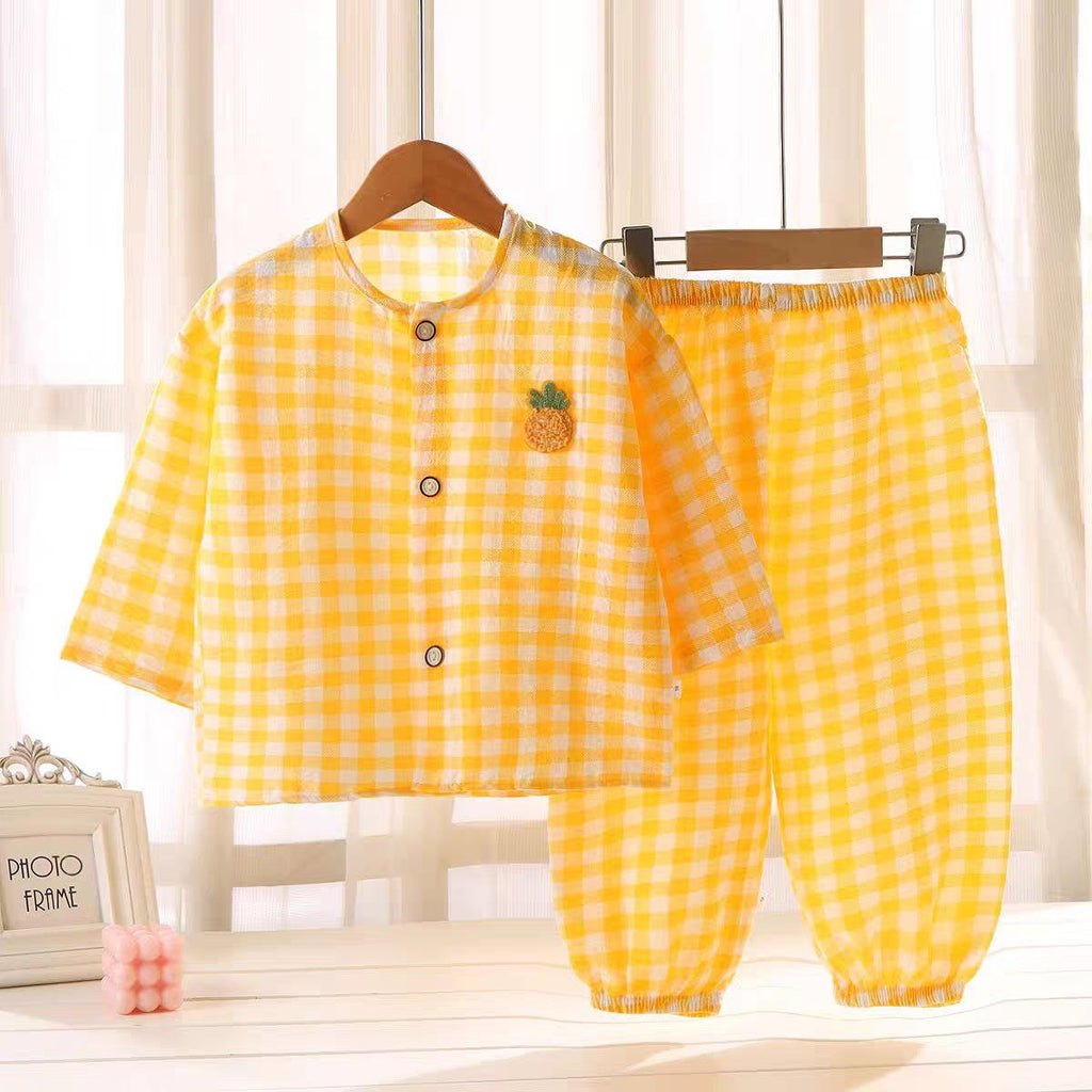 طقم النوم خفيف من قطعتين قطني كارو للاطفال صيفي