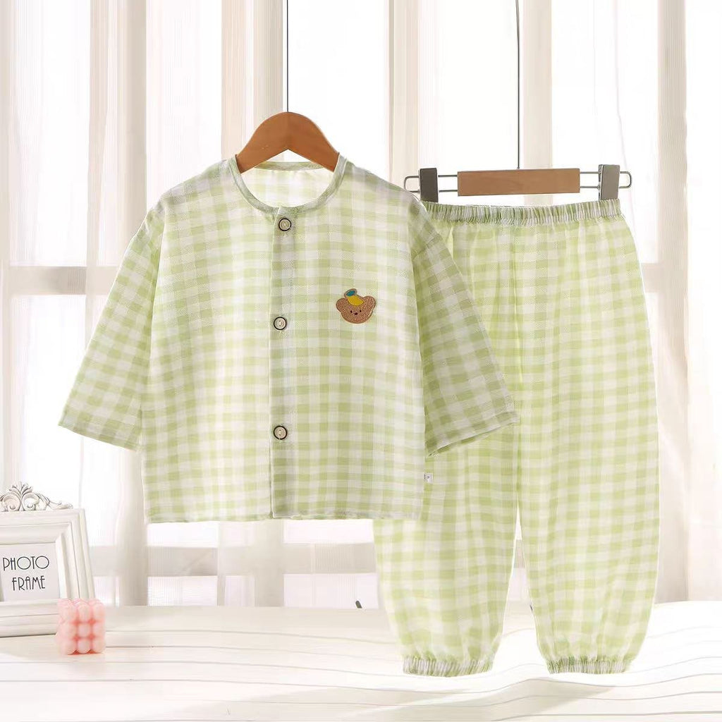 طقم النوم خفيف من قطعتين قطني كارو للاطفال صيفي