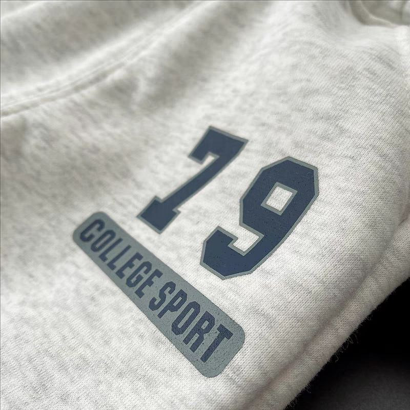 Conjunto infantil de invierno de 2 piezas estilo deportivo con estampado de número